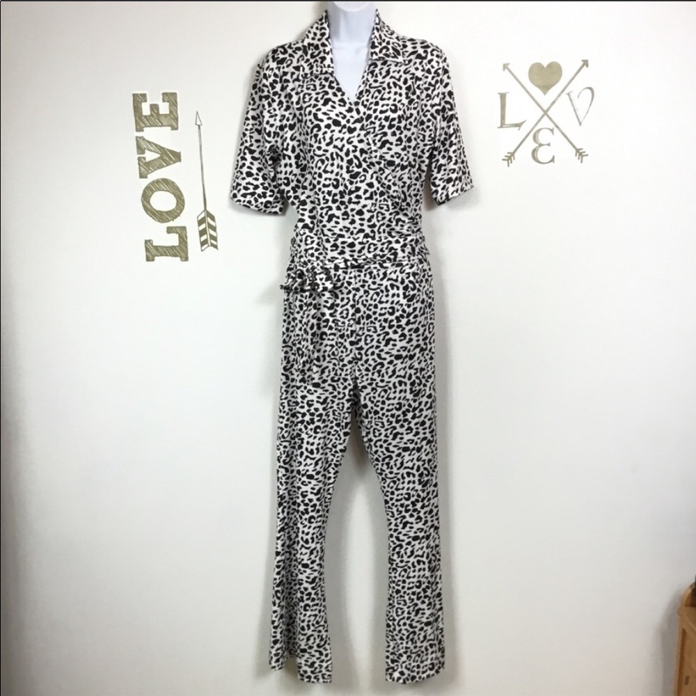 Wendy Williams Black & White Leopard Jumpsuit